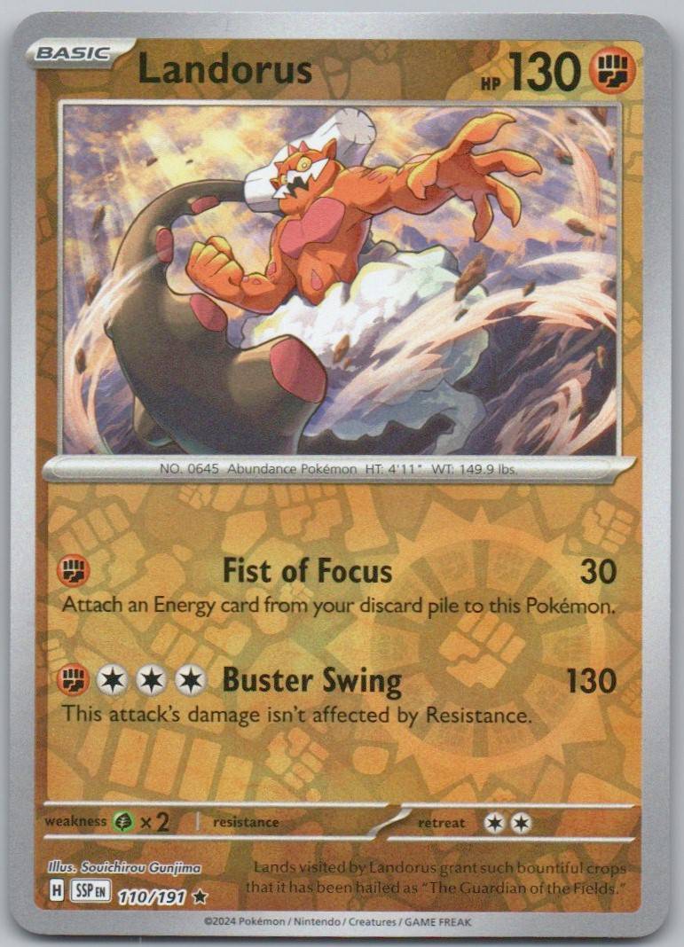 Landorus 110 Reverse Holo Fighting Card - Surging Sparks