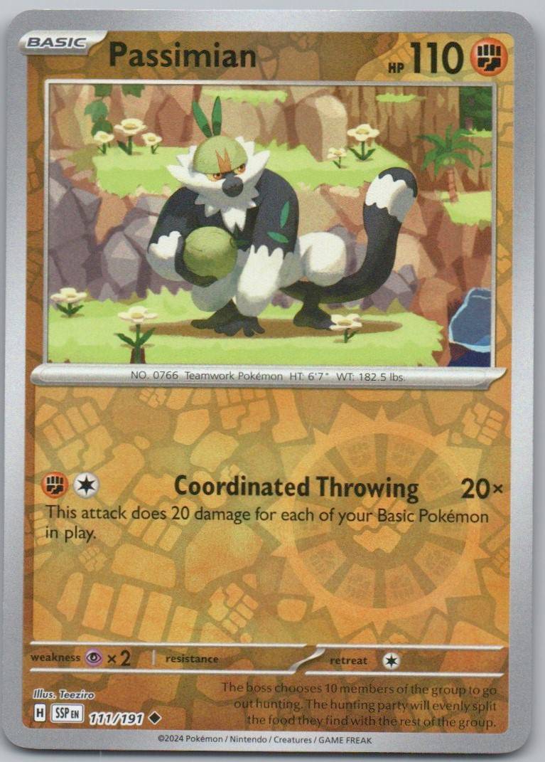 Passimian 111 Reverse Holo Fighting Card - Surging Sparks