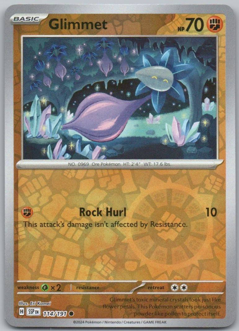 Glimmet 114 Reverse Holo Fighting Card - Surging Sparks