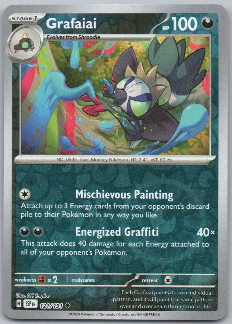 Grafaiai 121 Reverse Holo Darkness Card - Surging Sparks