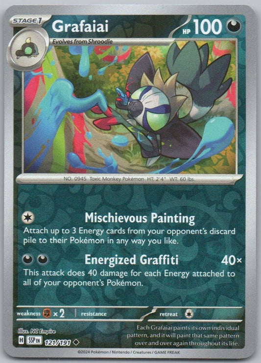 Grafaiai 121 Reverse Holo Darkness Card - Surging Sparks