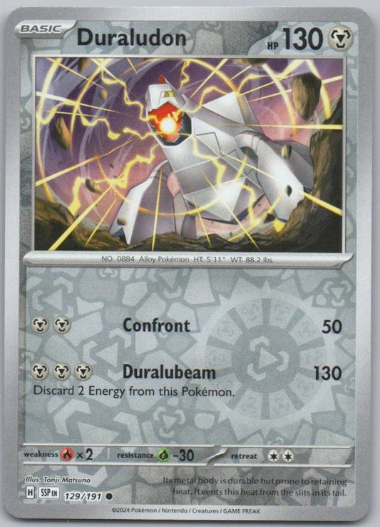 Duraludon 129 Reverse Holo Steel Card - Surging Sparks