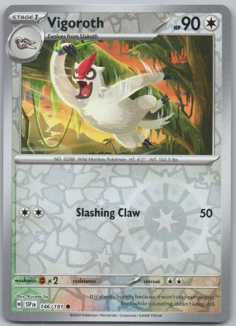 Vigoroth 146 Reverse Holo Colorless Card - Surging Sparks