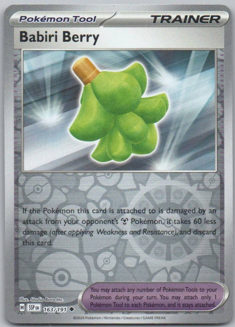 Babiri Berry 163 Reverse Holo Trainer Card - Surging Sparks