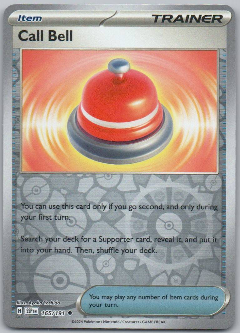 Call Bell 165 Reverse Holo Trainer Card - Surging Sparks