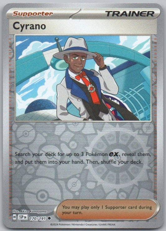 Cyrano 170 Reverse Holo Trainer Card - Surging Sparks