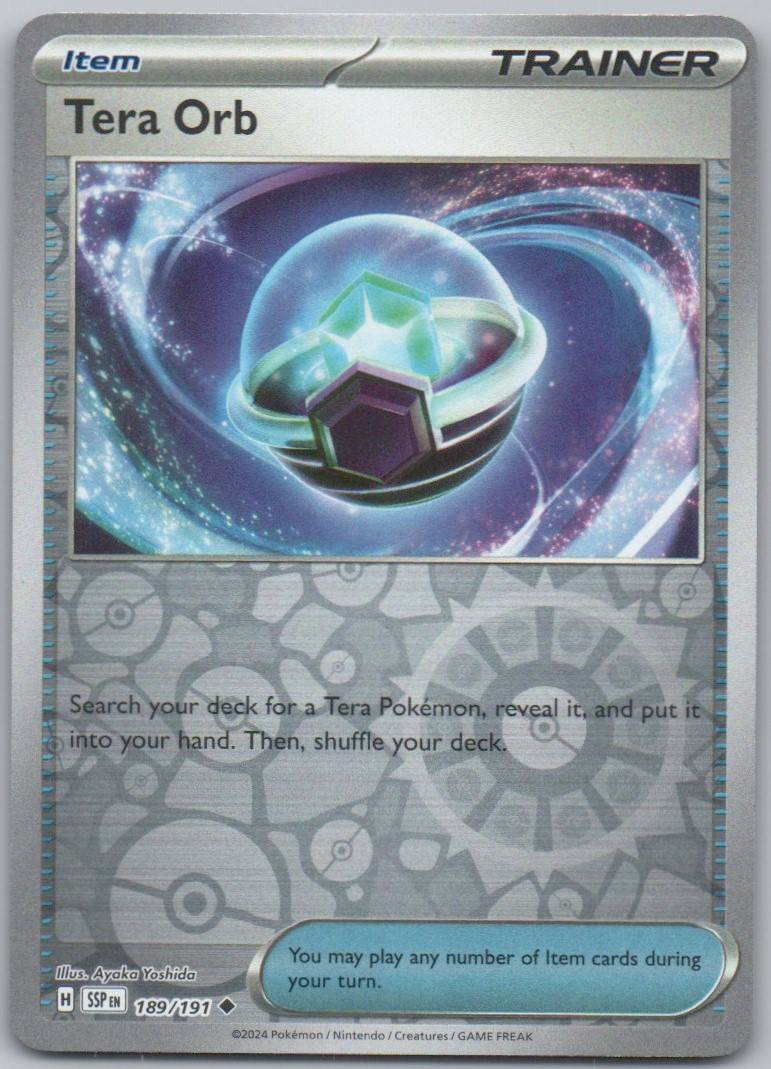 Tera Orb 189 Reverse Holo Trainer Card - Surging Sparks