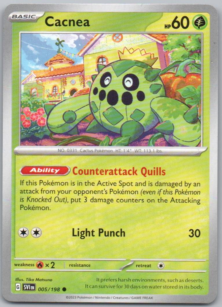 Cacnea 005 Normal Grass Card - Scarlet & Violet