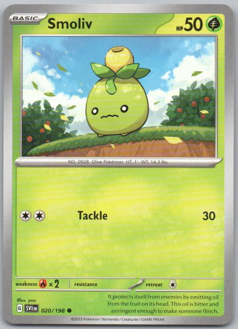 Smoliv 020 Normal Grass Card - Scarlet & Violet