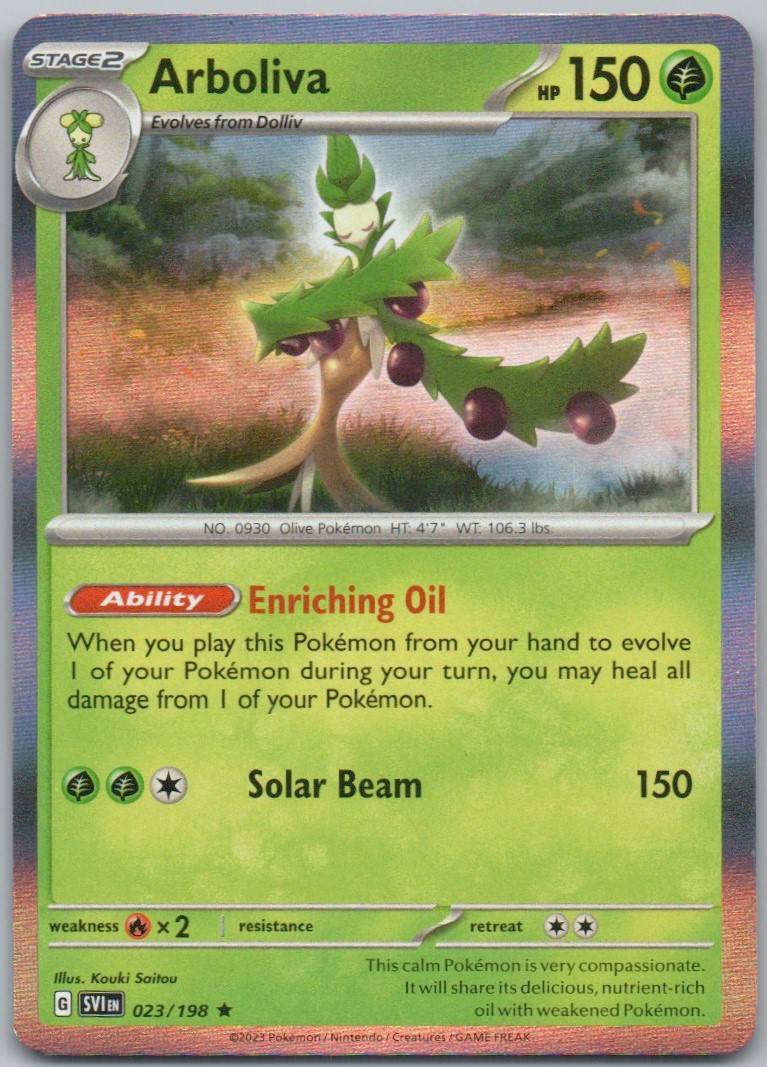 Arboliva 023 Holo Grass Card - Scarlet & Violet