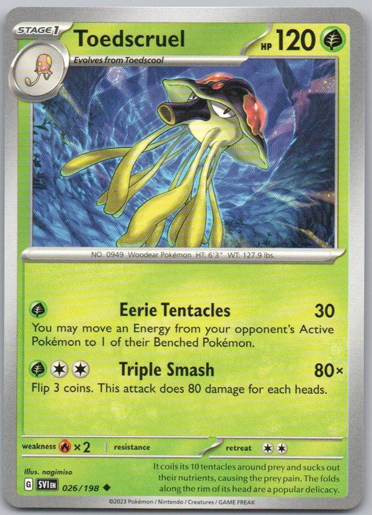 Toedscruel 026 Normal Grass Card - Scarlet & Violet