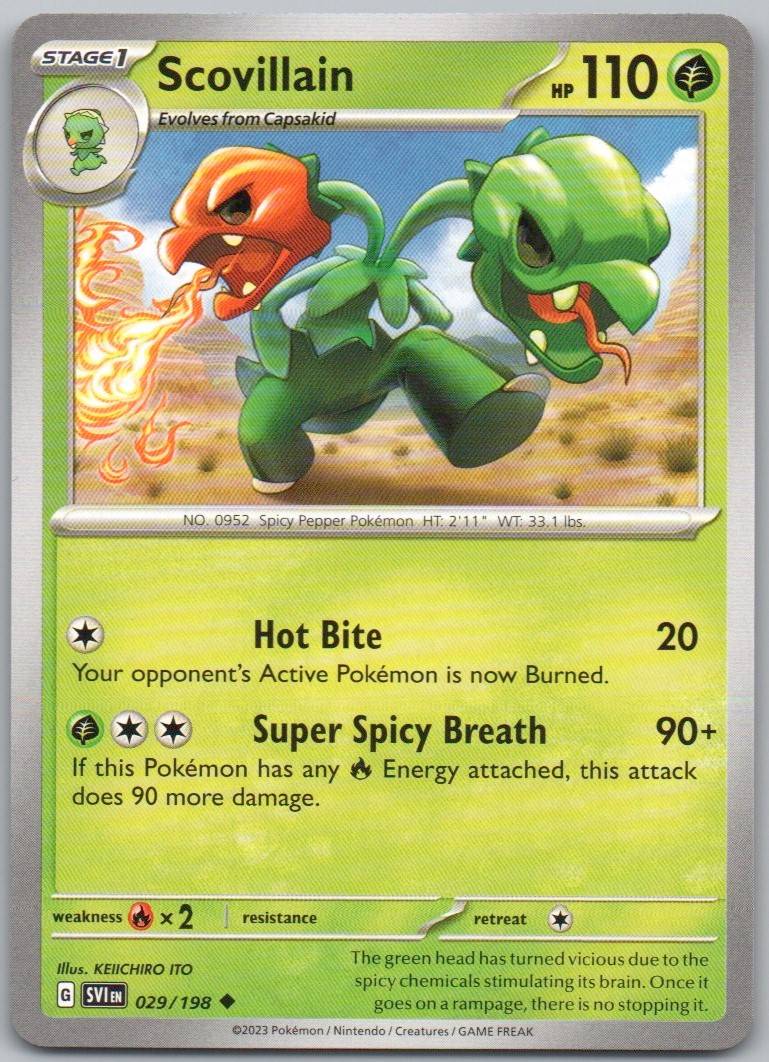 Scovillain 029 Normal Grass Card - Scarlet & Violet