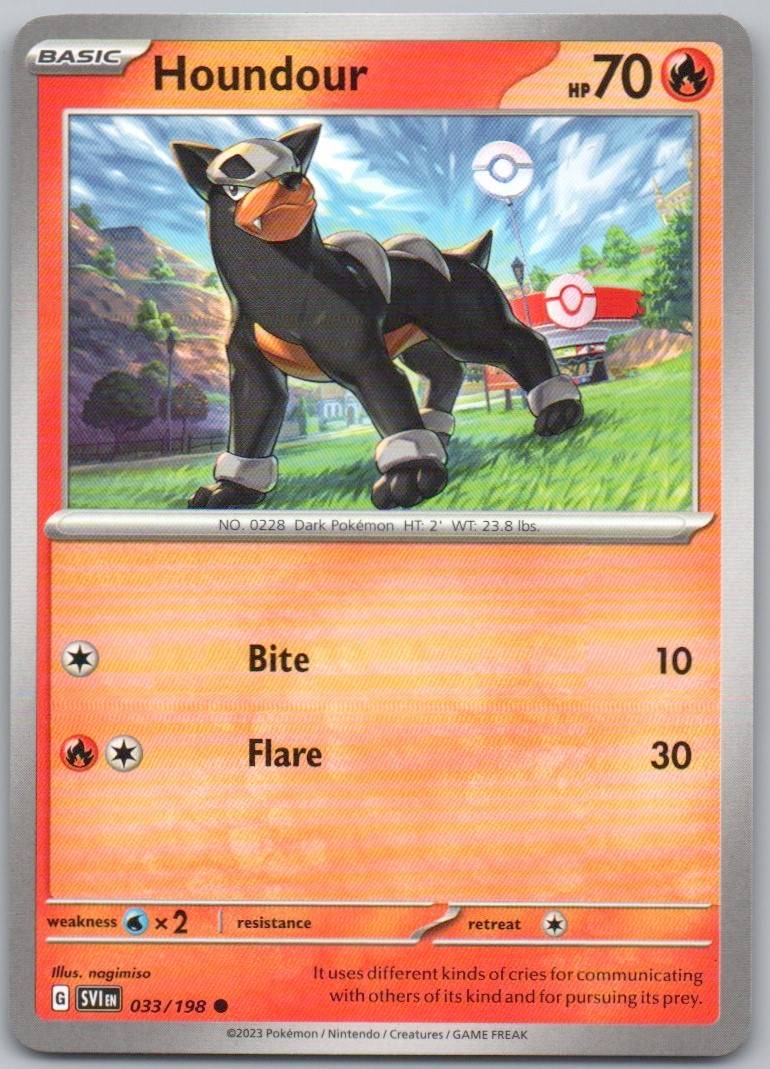 Houndour 033 Normal Fire Card - Scarlet & Violet