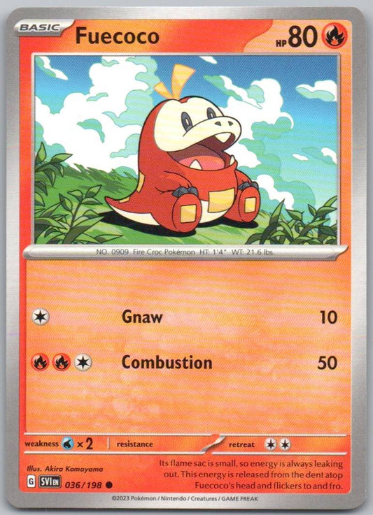 Fuecoco 036 Normal Fire Card - Scarlet & Violet