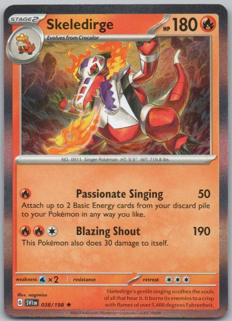 Skeledirge 038 Holo Fire Card - Scarlet & Violet