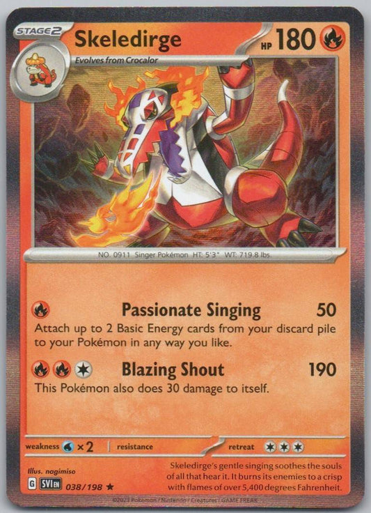 Skeledirge 038 Holo Fire Card - Scarlet & Violet