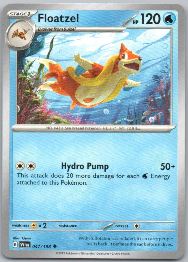 Floatzel 047 Normal Water Card - Scarlet & Violet