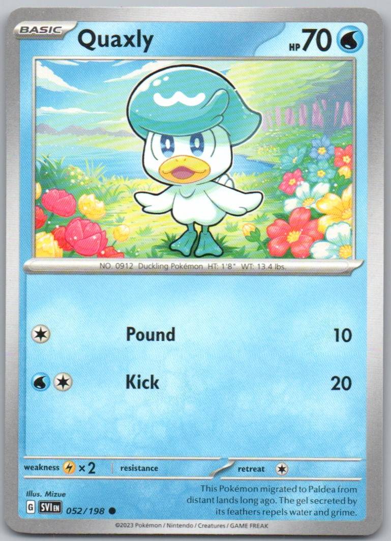 Quaxly 052 Normal Water Card - Scarlet & Violet