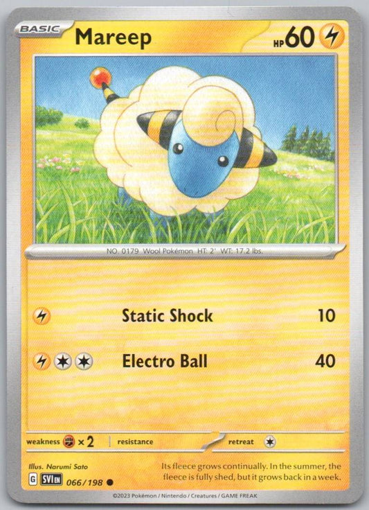 Mareep 066 Normal Lightning Card - Scarlet & Violet