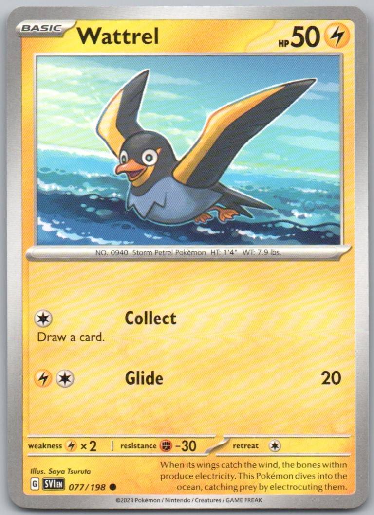 Wattrel 077 Normal Lightning Card - Scarlet & Violet