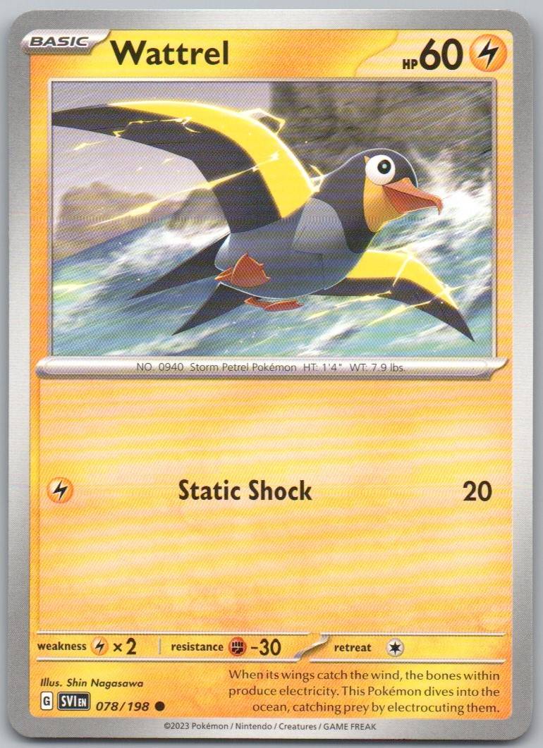 Wattrel 078 Normal Lightning Card - Scarlet & Violet