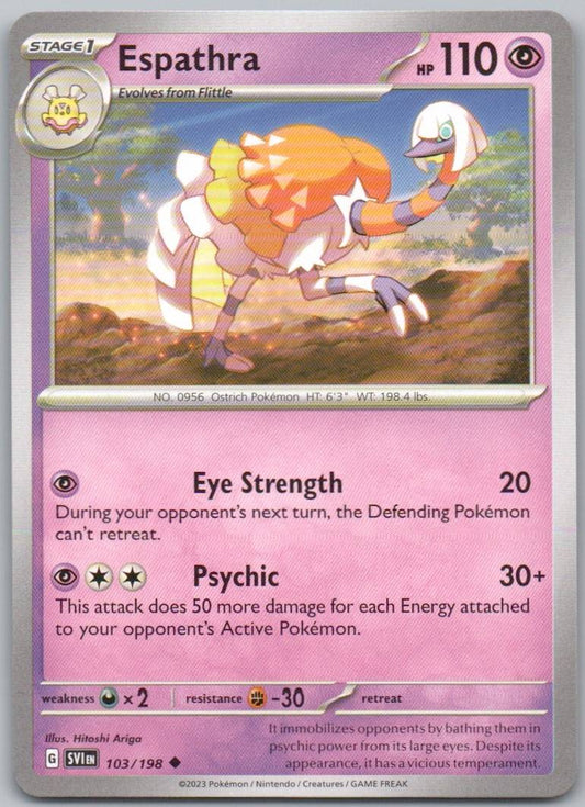 Espathra 103 Normal Psychic Card - Scarlet & Violet