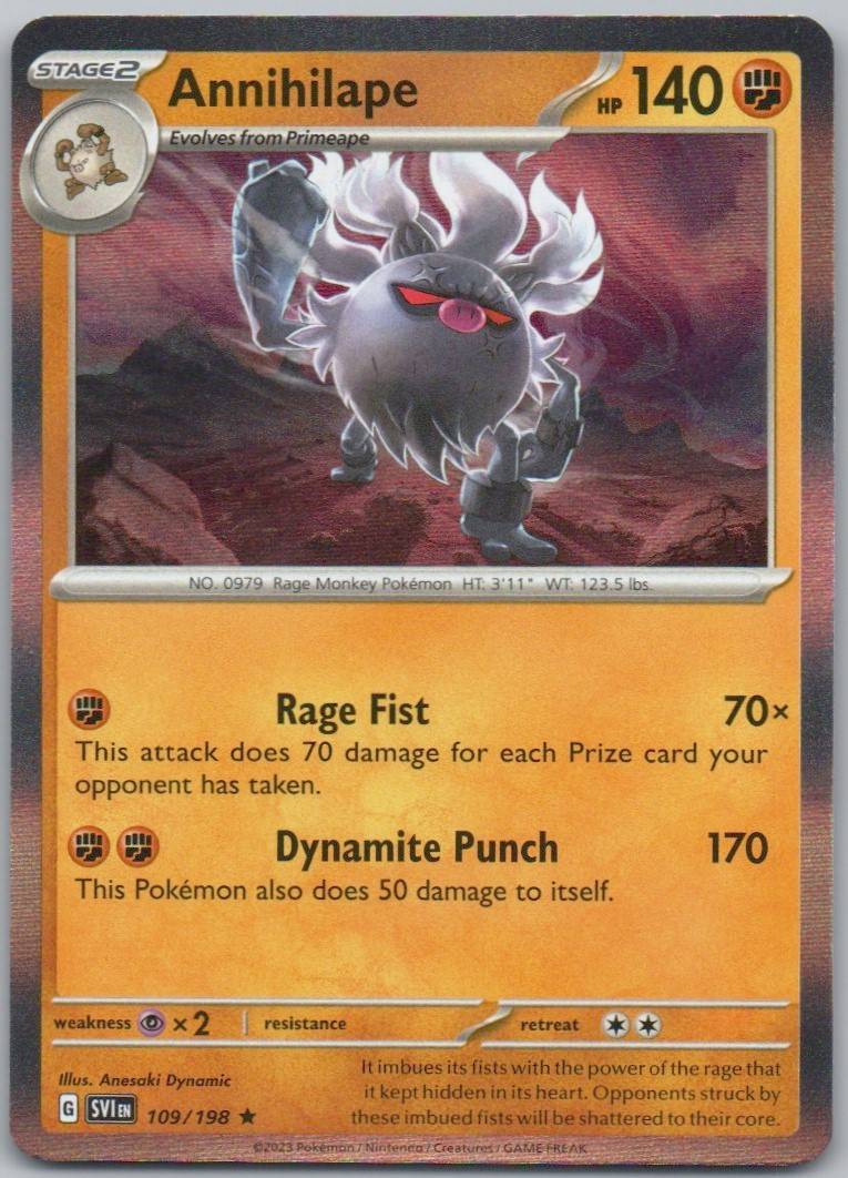 Annihilape 109 Holo Fighting Card - Scarlet & Violet
