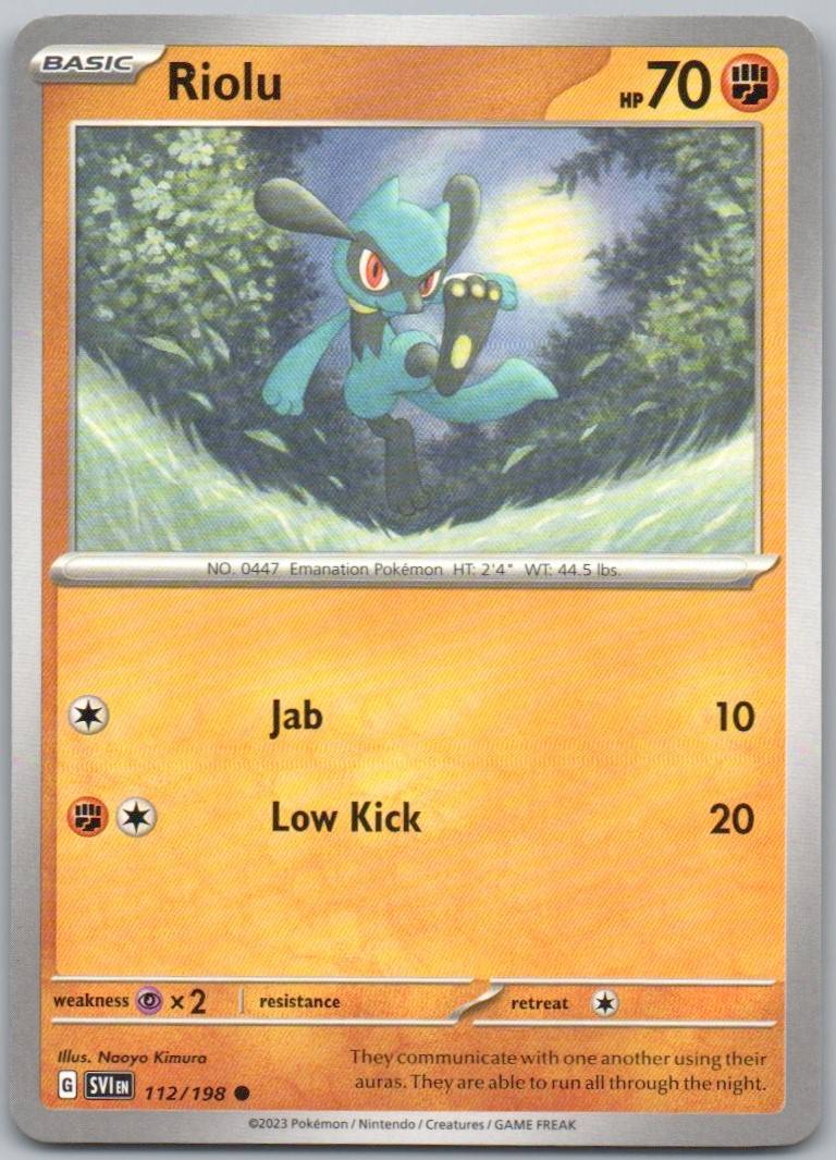 Riolu 112 Normal Fighting Card - Scarlet & Violet