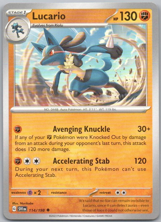 Lucario 114 Normal Fighting Card - Scarlet & Violet