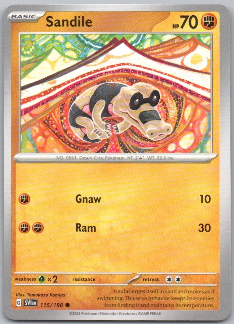 Sandile 115 Normal Fighting Card - Scarlet & Violet
