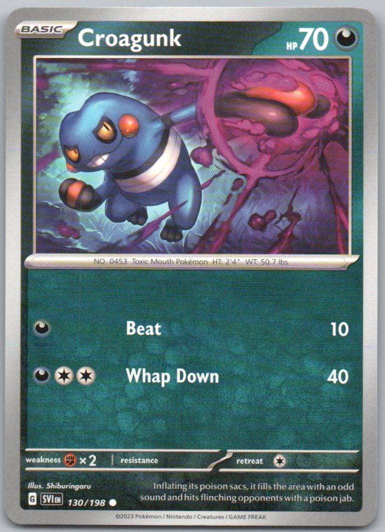 Croagunk 130 Normal Darkness Card - Scarlet & Violet