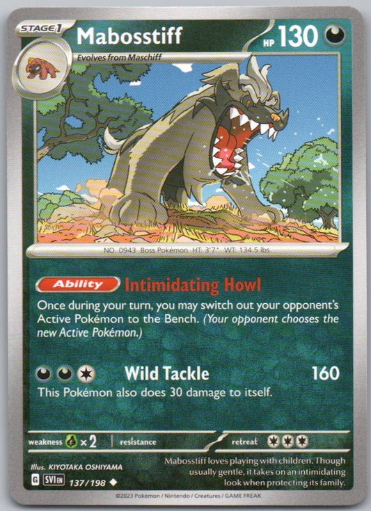 Mabosstiff 137 Normal Darkness Card - Scarlet & Violet