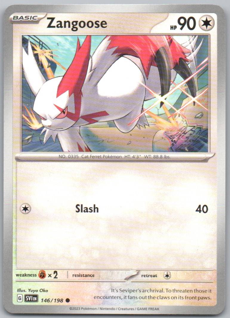 Zangoose 146 Normal Colorless Card - Scarlet & Violet