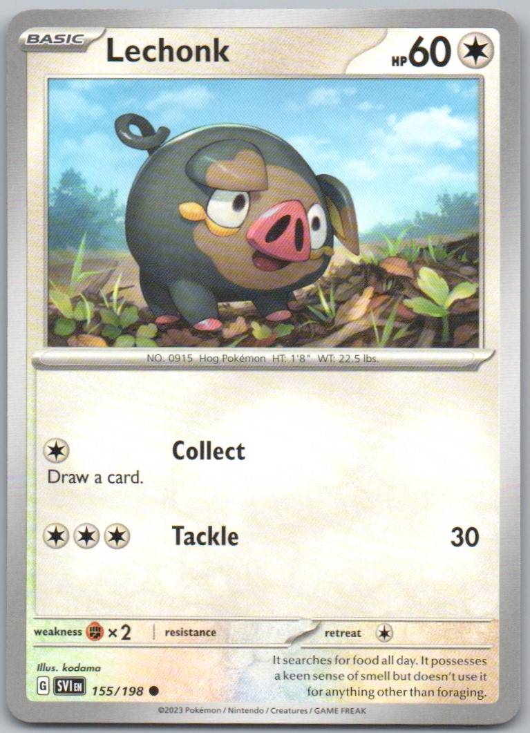 Lechonk 155 Normal Colorless Card - Scarlet & Violet