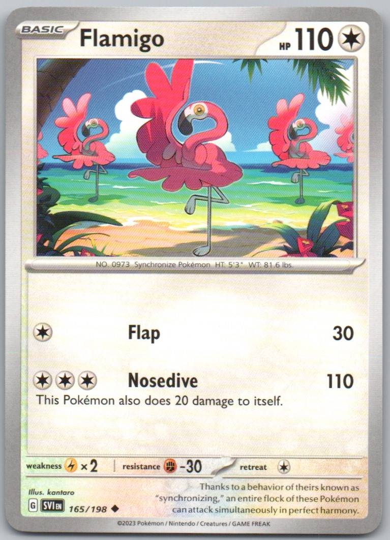 Flamigo 165 Normal Colorless Card - Scarlet & Violet