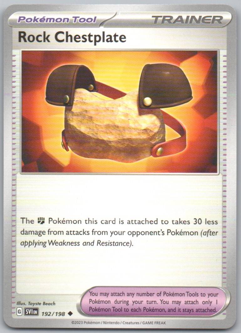 Rock Chestplate 192 Normal Trainer Card - Scarlet & Violet