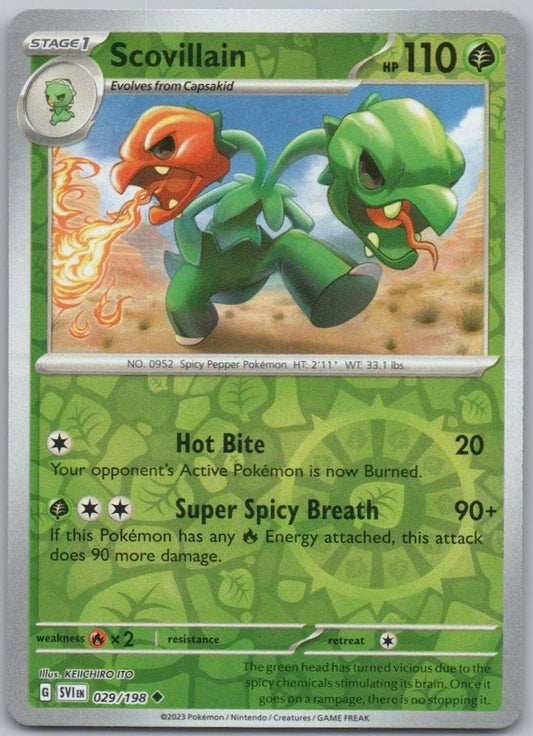 Scovillain 029 Reverse Holo Grass Card - Scarlet & Violet