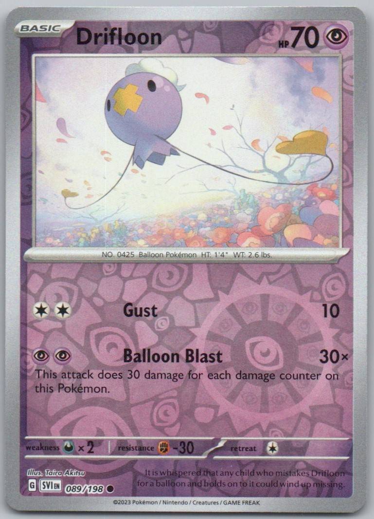 Drifloon 089 Reverse Holo Psychic Card - Scarlet & Violet