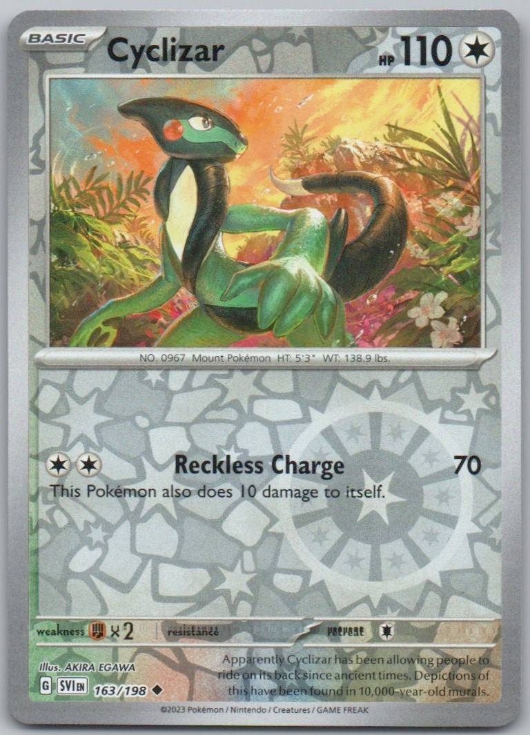 Cyclizar 163 Reverse Holo Colorless Card - Scarlet & Violet