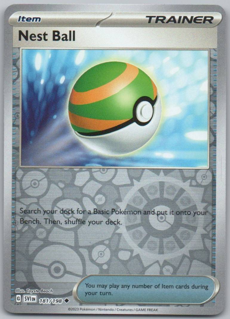 Nest Ball 181 Reverse Holo Trainer Card - Scarlet & Violet