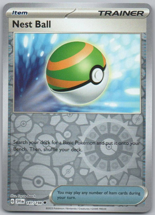 Nest Ball 181 Reverse Holo Trainer Card - Scarlet & Violet