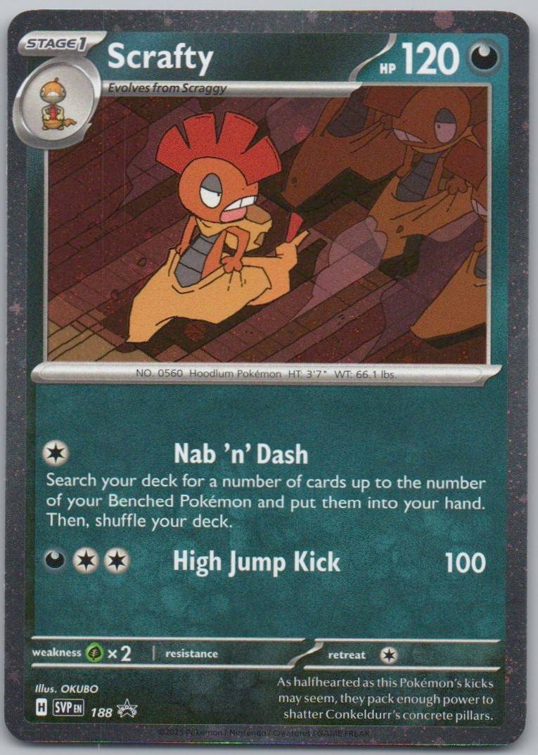 Scrafty 188 Cosmos Darkness Card - Scarlet & Violet Promo