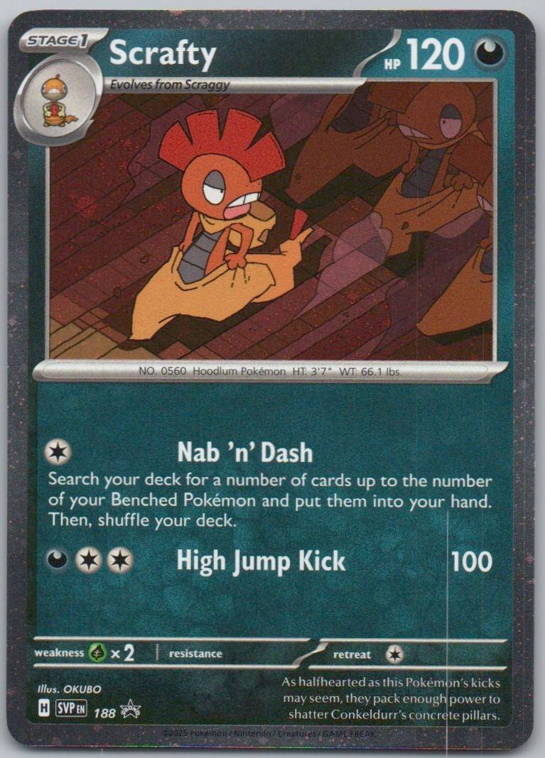 Scrafty 188 Cosmos Darkness Card - Scarlet & Violet Promo