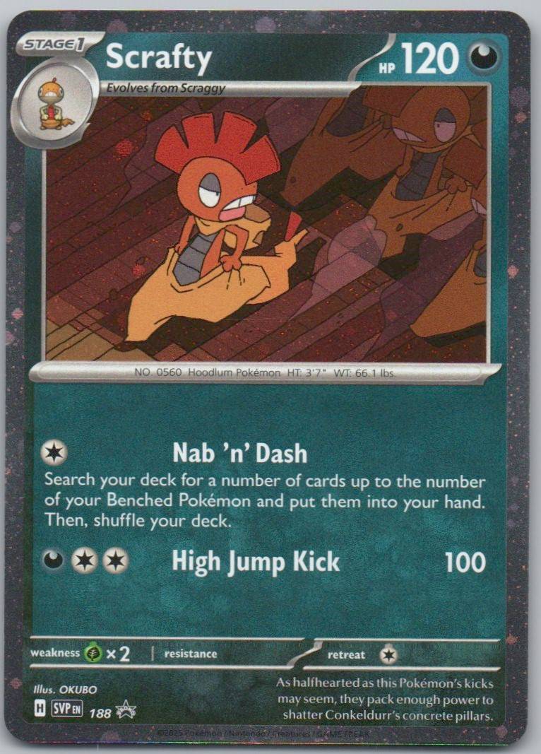 Scrafty 188 Cosmos Darkness Card - Scarlet & Violet Promo