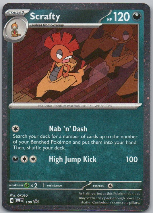 Scrafty 188 Cosmos Darkness Card - Scarlet & Violet Promo