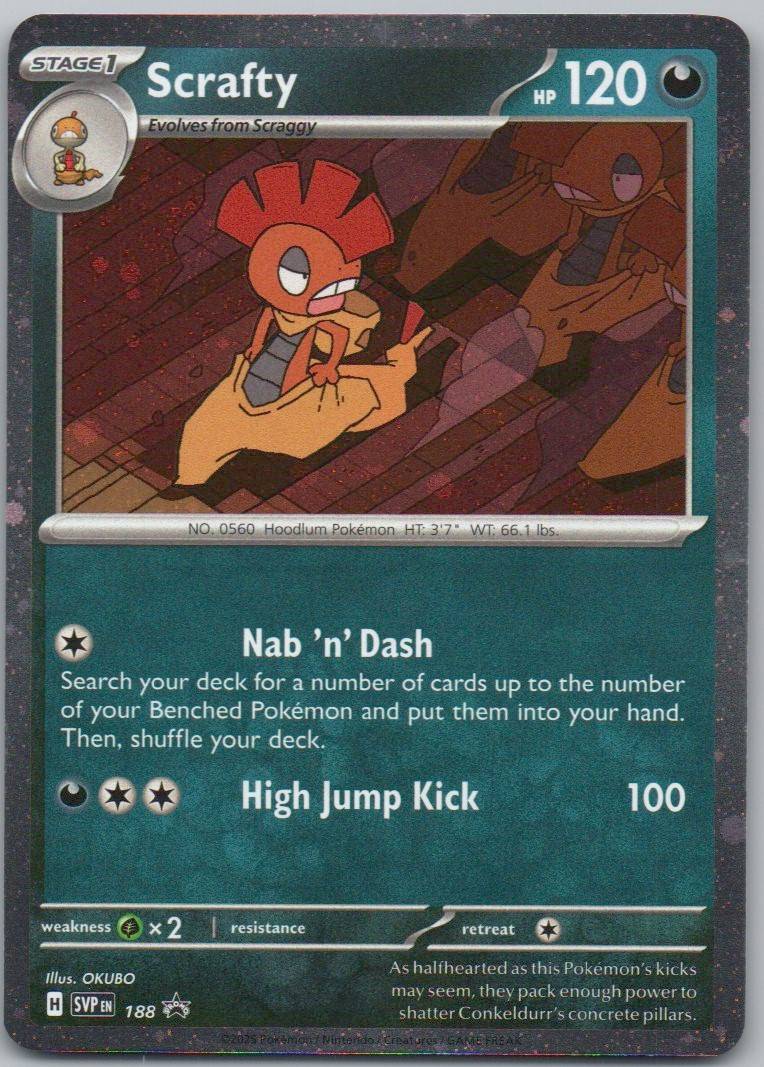 Scrafty 188 Cosmos Darkness Card - Scarlet & Violet Promo