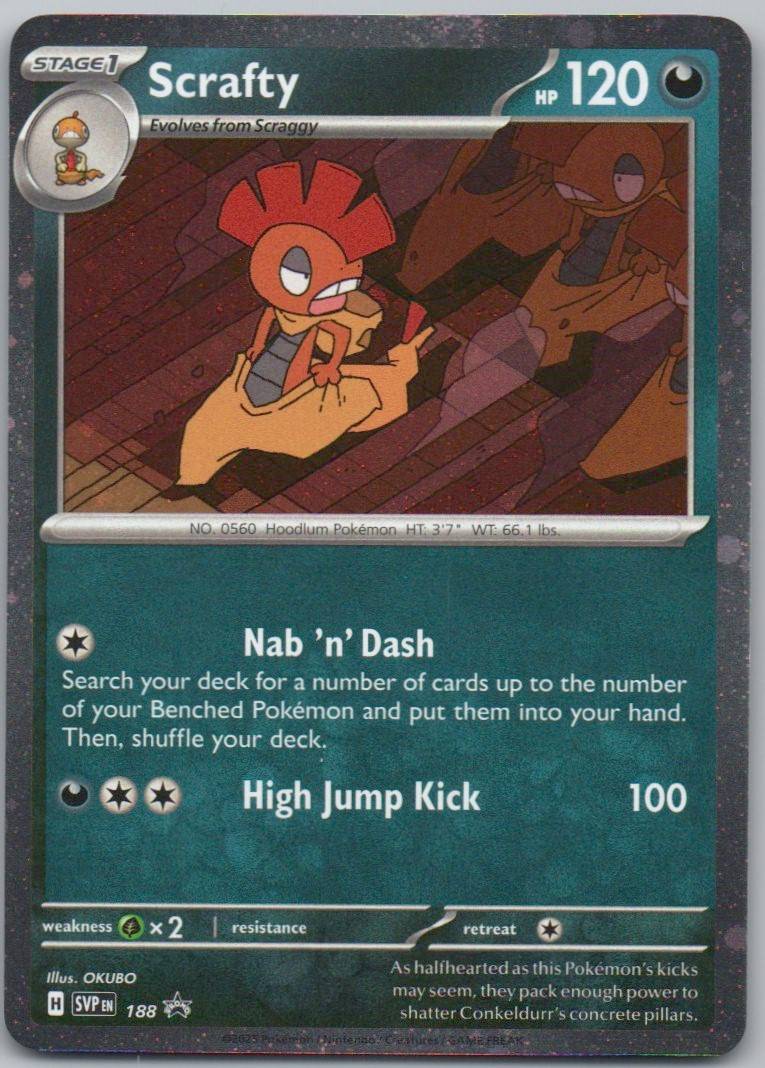 Scrafty 188 Cosmos Darkness Card - Scarlet & Violet Promo
