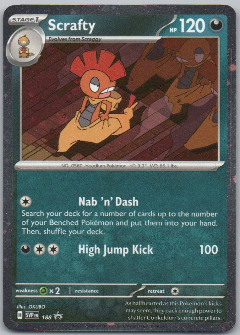 Scrafty 188 Cosmos Darkness Card - Scarlet & Violet Promo