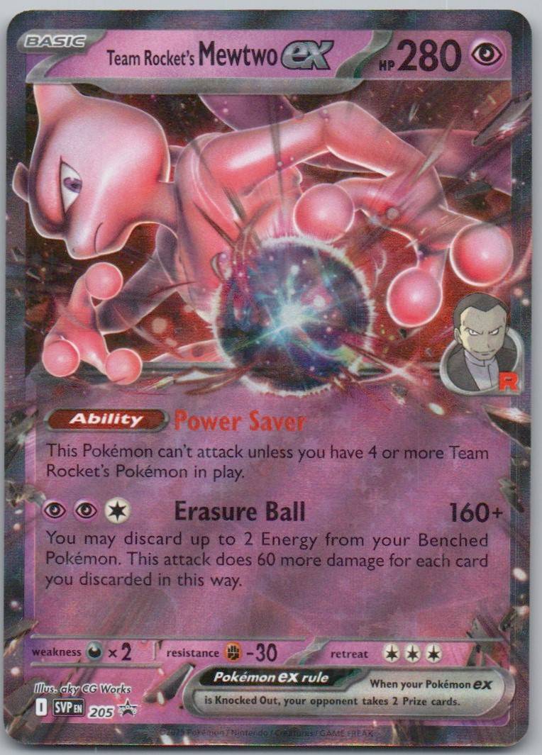 Team Rocket's Mewtwo 205 Holo Psychic Card - Scarlet & Violet Promo