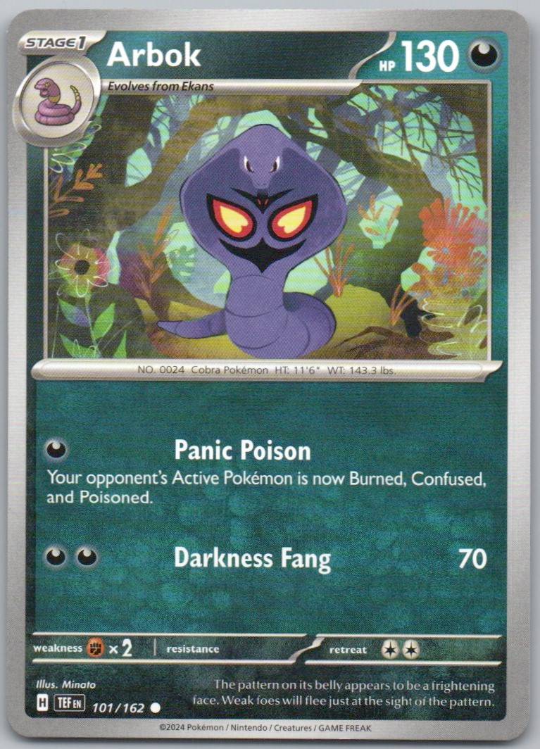 Arbok 101 Normal Darkness Card - Temporal Forces